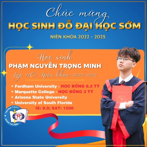 CHÚC MỪNG CÁC DTDer NIÊN KHÓA 2022-2025 ĐỖ ĐẠI HỌC SỚM