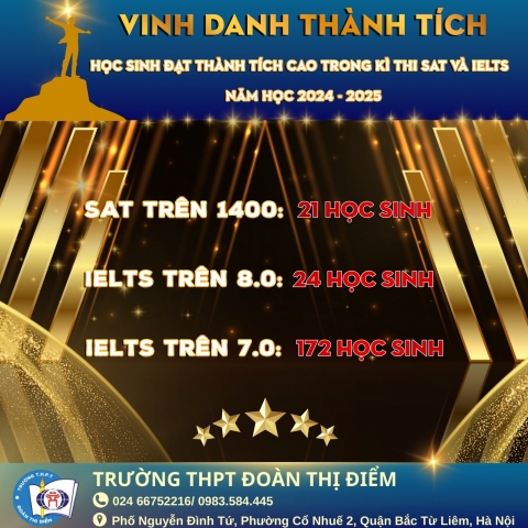 TOẢ SÁNG TRÍ TUỆ – VINH DANH NHỮNG DTDER XUẤT SẮC TRONG KỲ THI SAT VÀ IELTS